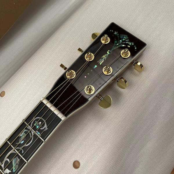 Custom New All Solid Wood Sunburst 41" D Type Acoustic Guitar Abalone Ebony Fingerboard