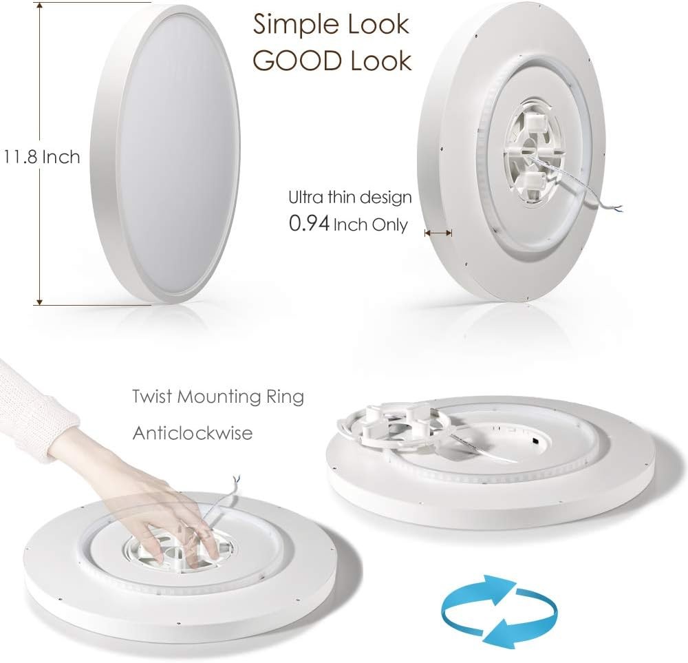 Dimmable LED Round Surface Ceiling Light 28watts White Metal For 100-220 Volts Input