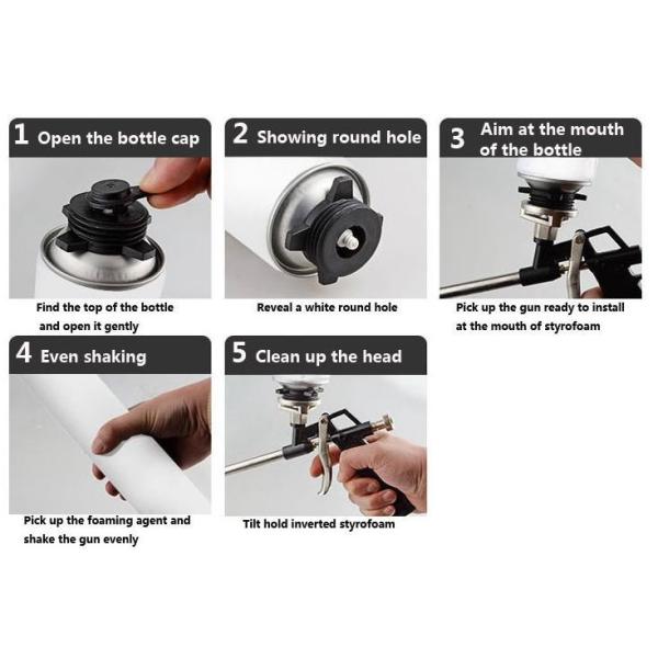 ISO9001 Pu Foam White Expanding 750ml Pu Sealant Foam Spray