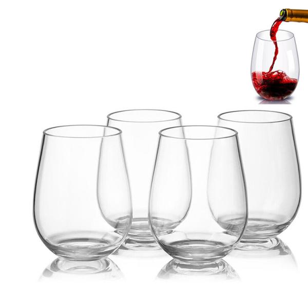PET Tritan Stemless Reusable Plastic Wine Glasses Personalized Unbreakable