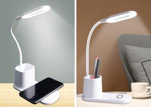 China Touch Control FCC RoHS 10W QI Wireless Charging Pad with LED Desk Lamp on sale