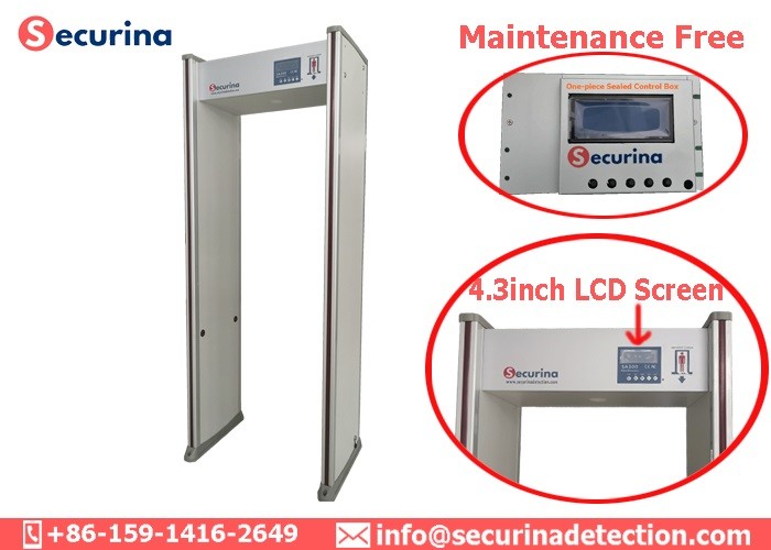 Small LCD Display Walk Through Metal Detectors 8 Zones With Self - Diagnostic Program