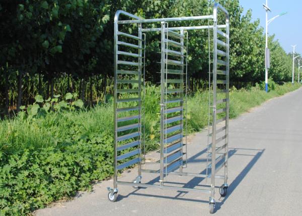 Quality 1mm SGS 201 Grade Stainless Steel Rack Trolley With Wheel for sale