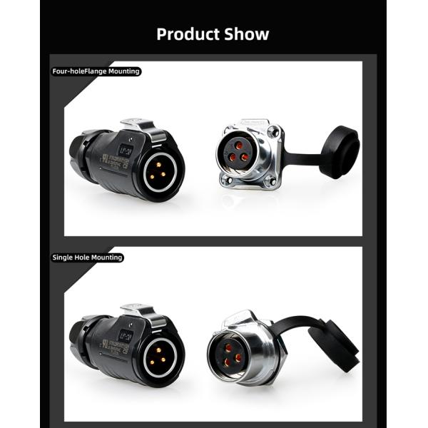 CNLINKO 12 Pin Electrical Connector M20 Circular Connector 5A Panel Mount Screws Plug Connector