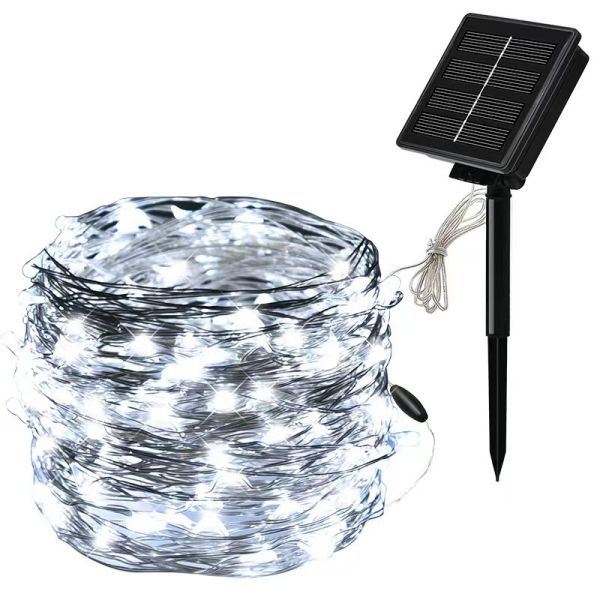 Waterproof Solar Copper Coin Solar String Light 8 Modes Festival Outdoor Decorations