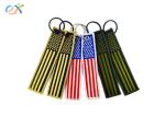 Polyester Custom Embroidered Keychain Rectangle Shape With Merrow Border