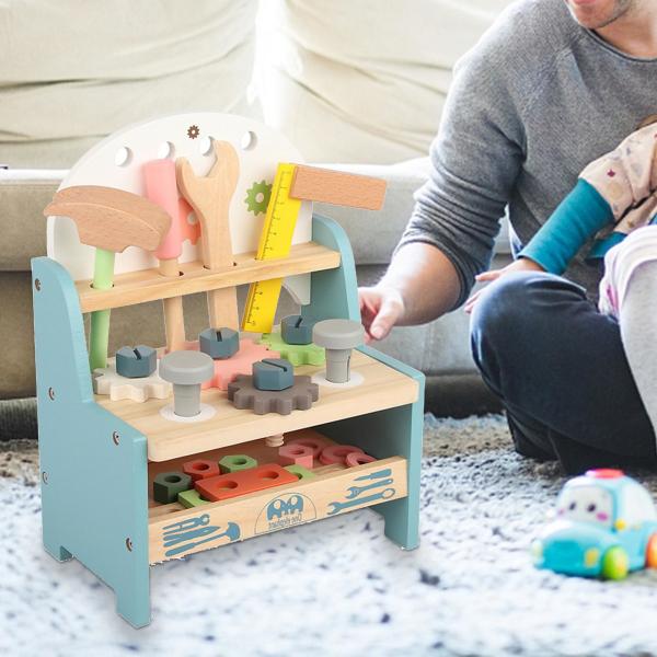 Quality Parent Child InteractiveWooden Workbench Tools For Intelligence Development for sale