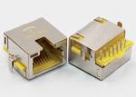 Tab Up Shielded Overhangs RJ45 Board Mount Connector Through Hole PCB Mounting