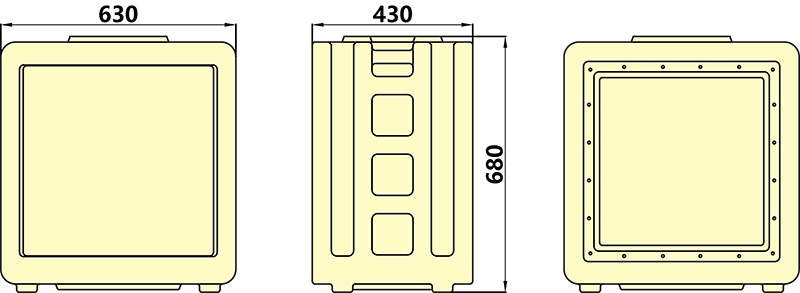 Syntax MD3 Three Phase 63A Power Distro Box HDPE IP67 With RCBO For Qatar Swimming Match 630x430x680mm