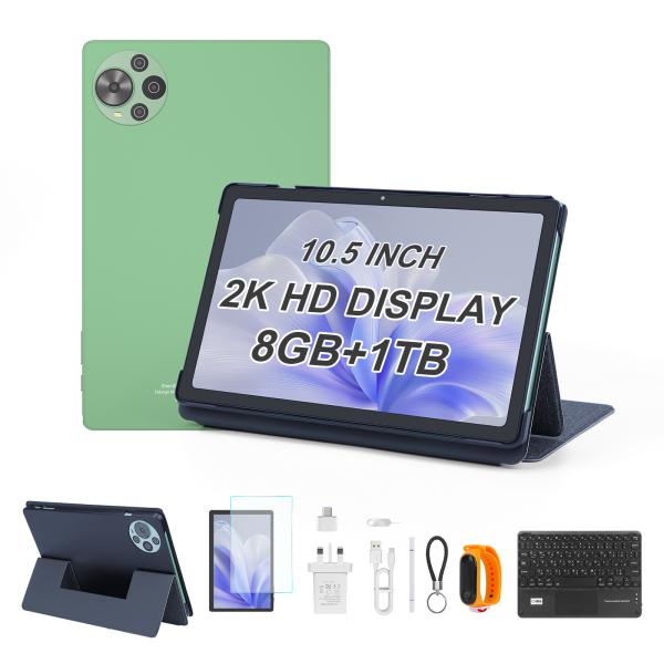 Quality C Idea Newest 10.5 Inch Android 14 Tablet PC 2k Touch Screen Tablet with SIM CM10500 Plus green for sale