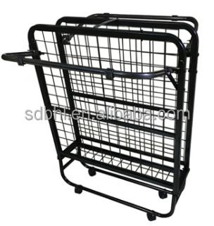 Foldable Light Weight Folding Metal Bed with Wheels for Hotel and Bedroom Easy to Move