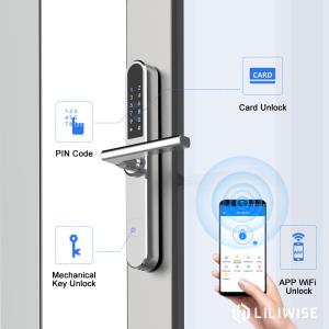 Buy cheap WiFi APP Access Bluetooth Door Lock Thumbprint Door Lock 38mm Width Slim Panel Silver Color product