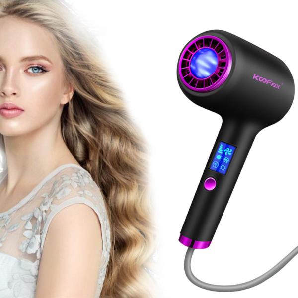 Quality 1300W Negative Ions Household Hair Dryer LCD Display Frizz Proof for sale