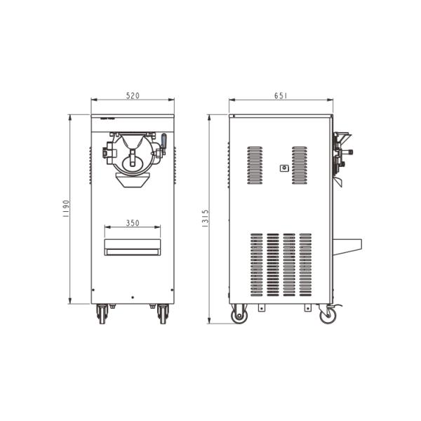 42L Per hour OceanPower OPH42 commercial hard ice cream machine batch freezer