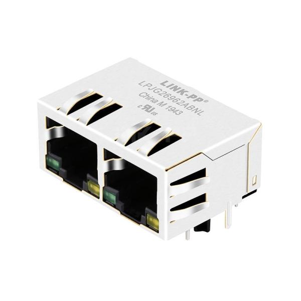 Quality WE 7499121211 Compatible LINK-PP LPJG26962ABNL 10/100/1000 Base-T Tab Down Green/Yellow LED 1x2 Port Lan Ethernet RJ45 for sale