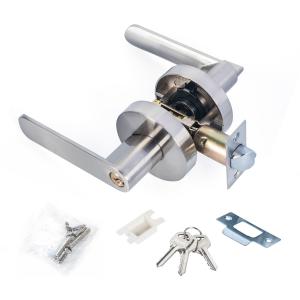 Buy cheap Satin Nickel Lever Set Lock Living Room Bedroom Bathroom Tubular Door Handle Lock product
