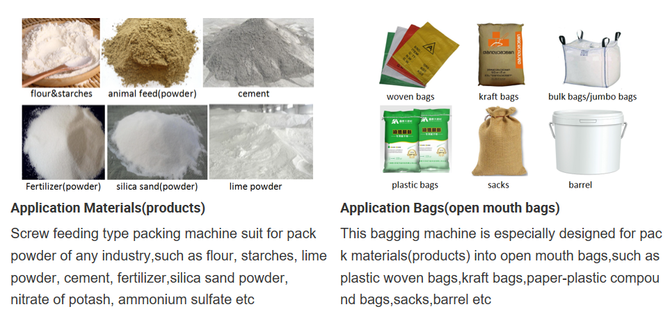 Vertical Open Mouth Bagger Diatomaceous Earth Putty Powder Quantitative Packer