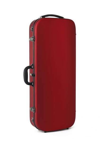 Quality Durable Fiberglass Double Violin Case In Red With Wheels for sale