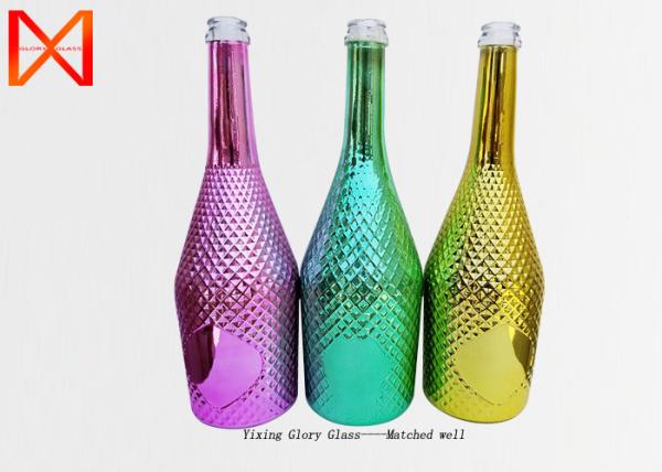Quality wholesale frosted flint glass customized wine bottles for sale