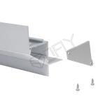 60*55mm Ceiling Plaster LED Alu Profile With PC Cover For LED Strip Lighting