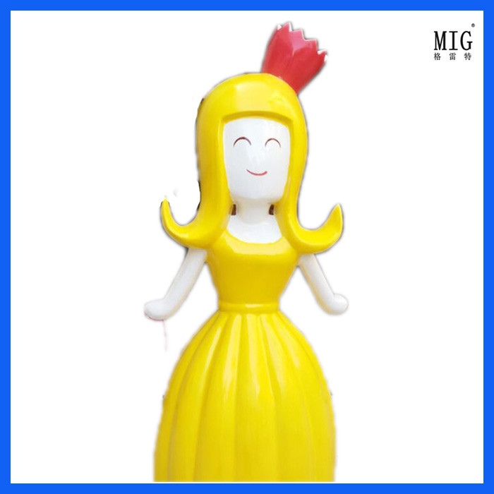 company mascots theme fiberglass statue of flower fair character statue customize as decoration