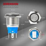16mm Cut-out Size Lighting Push Button Switch with 1A Current Rating for
