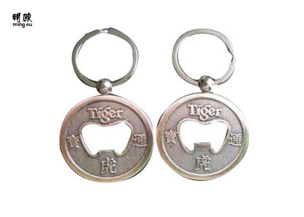 Quality Embossed Challenge Coin Keychain Red Bronze Plating bottle cap opener For Beer for sale