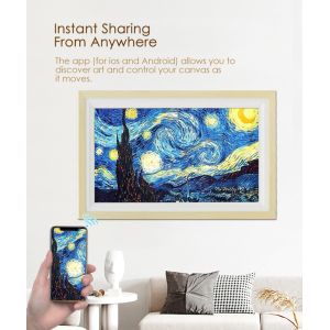 32GB Wooden Smart Digital Photo Frame 21 Inch 3840x2160