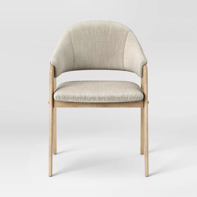 Home Furniture Top Quantity Modern Fabric Wood Armrest Chair for Hotel and Dining in Restaurant