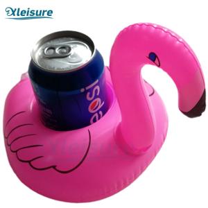 China Plastic Portable Pink Flamingo Pool Floating Custom Inflatable Glass Holder Float Drink Coaster on sale