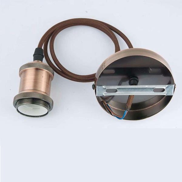Quality E27 lampholder, Hanging Lamp Holder Socket Base, Hanging Fitting Decoration, fabric wire, 110-250V input voltage for sale