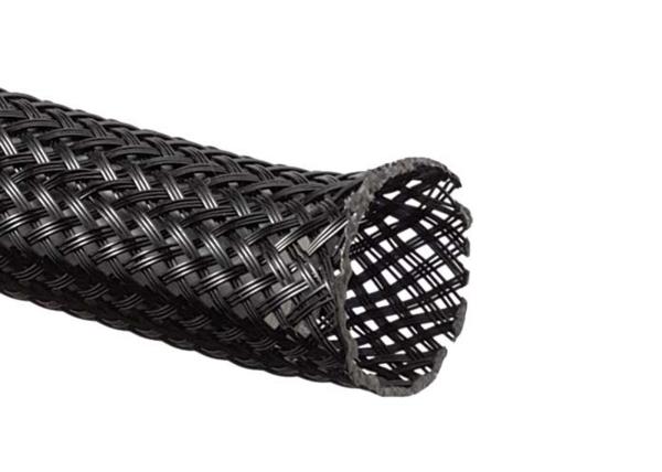 Quality Expandable Black Braided Nylon Sleeve Flexible Custom Diameter High Strength for sale