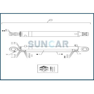 China PS01V00004R400 Swing Cylinder Piston Rod Seal Kit fits CNH CX55B on sale