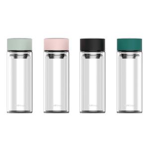 China IFUN Colorful Double Wall Tea Infuser Flask Tea Filter Glass Bottle 300ml on sale