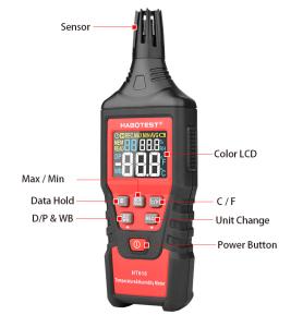 Buy cheap 60 Degree Digital Lcd Temperature Thermometer Humidity Meter Clock product