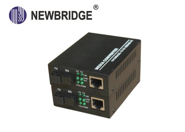 Quality Single Fiber Single Mode 10/100M 20km Fiber Optic to 1 Rj45 Media Converter for sale
