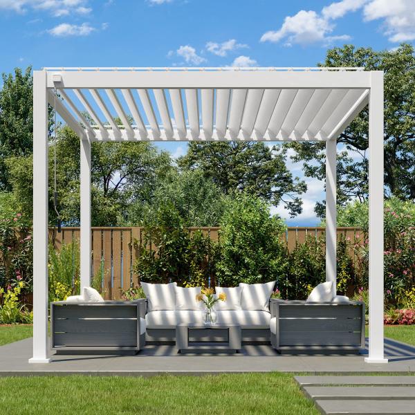 Quality Roof Louvered Modern Aluminum Pergola Rustproof UV Resistant for sale
