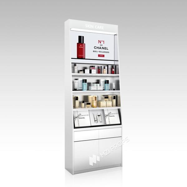 YZoS-U6 60mm Thick Soft Film Light Box Skincare Display Cabinet with Wooden Shelves