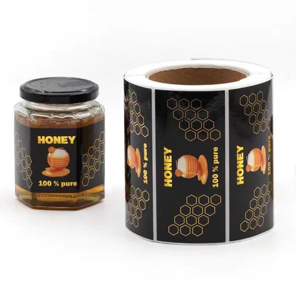 Quality Self Adhesive Bottle Custom Label Stickers Color Printed For Honey Jar for sale