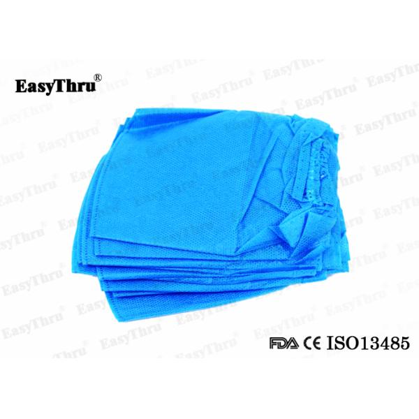 ISO Blue Protective Isolation Gown , Sterile Disposable Surgical Cap
