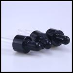 Durable Amber Essential Oil Glass Bottles Black Aluminum Screw Cap Round Shape