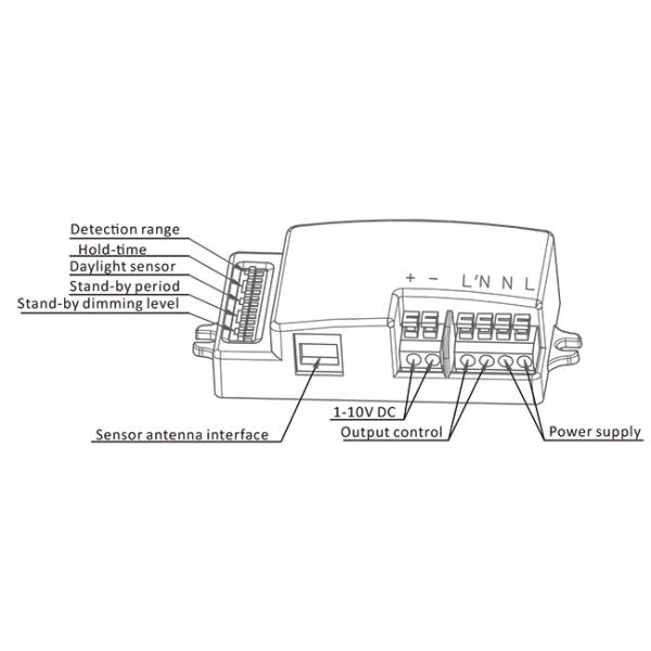 Tri - Level Dimming Detached Antenna Head Microwave Motion Detector HNS205 50/60Hz