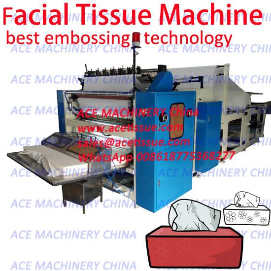Quality High Speed Automatic Box Drawing Face Tissue Machine With Full Embossing And Edge Embossing for sale