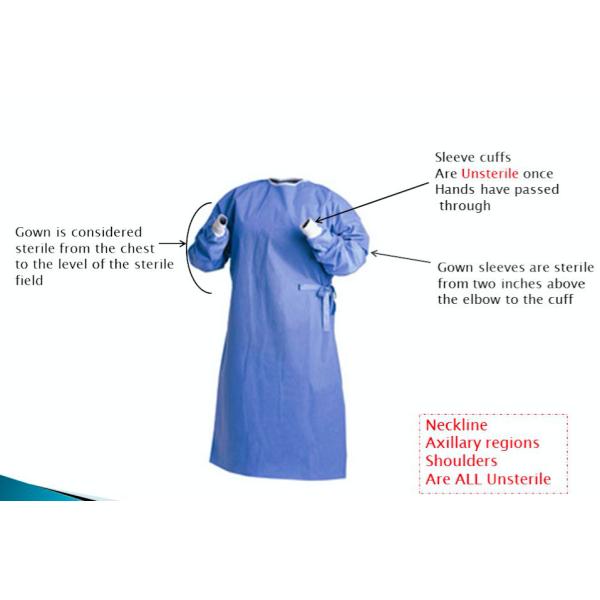 Pp Sms Spunbonded Disposable Sterile Gowns Breathable With Customized Logo