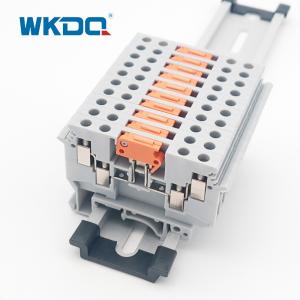 Buy cheap 16A Din Rail Screw Type Knife Disconnect Terminal Block 4 Conducts 4 Mm² 690V product