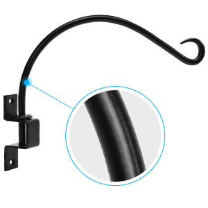 Silver Hardware Included 12 Inches Swivel Plant Hangers Outdoor 2 Pack Black Iron Plant Hanging Hook Bracket