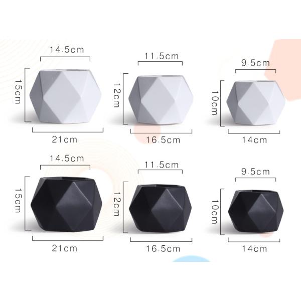 12*16.5cm Octagonal Bulk Painted Miniature Ceramic Flower Pots