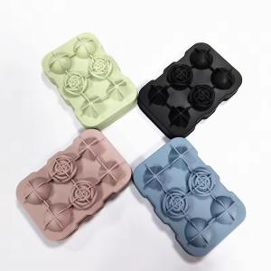 Buy cheap Creative Silicone Mold Rose Diamond Ball Release Flexible Silicone Ice Cube Tray With Lid product