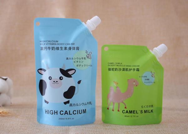 Quality Refillable Custom 150C Printed Spout Bag For Moisure Cream for sale