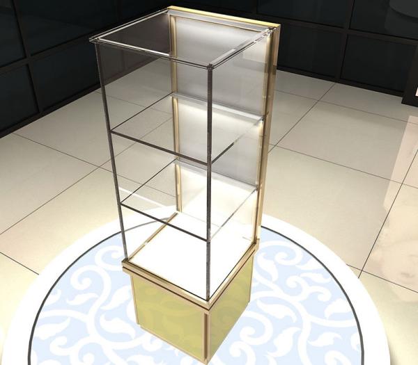 Quality Perfume Cosmetics Bangle Jewelry Glass Display Shelves Retail With 3 Layers for sale